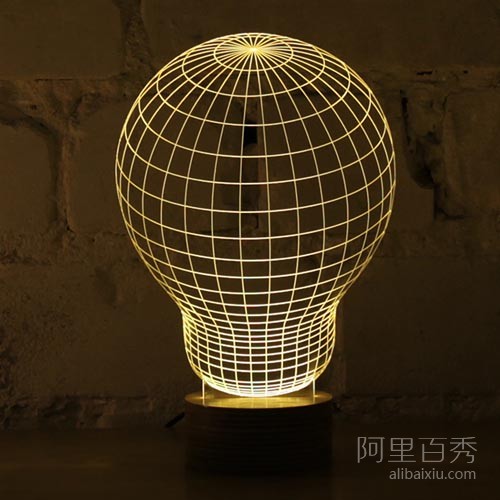 利用错觉设计的3D立体灯泡--阿里百秀 利用错觉设计的3D立体灯泡--阿里百秀