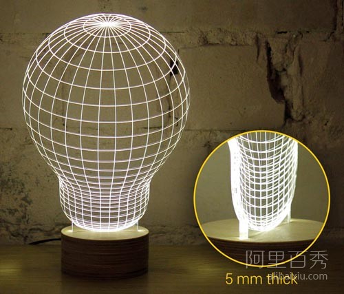利用错觉设计的3D立体灯泡--阿里百秀 利用错觉设计的3D立体灯泡--阿里百秀