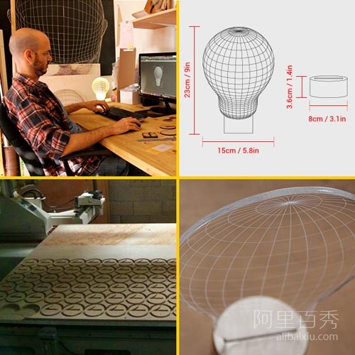 利用错觉设计的3D立体灯泡--阿里百秀 利用错觉设计的3D立体灯泡--阿里百秀